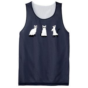 Ghost Cats Funny Halloween Mesh Reversible Basketball Jersey Tank