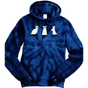 Ghost Cats Funny Halloween Tie Dye Hoodie