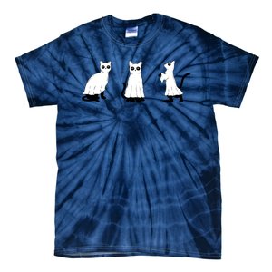 Ghost Cats Funny Halloween Tie-Dye T-Shirt