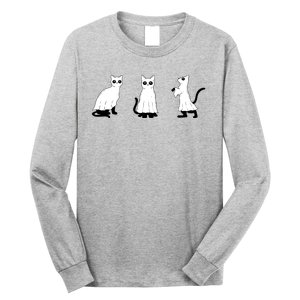 Ghost Cats Funny Halloween Long Sleeve Shirt