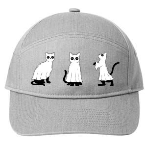 Ghost Cats Funny Halloween 7-Panel Snapback Hat