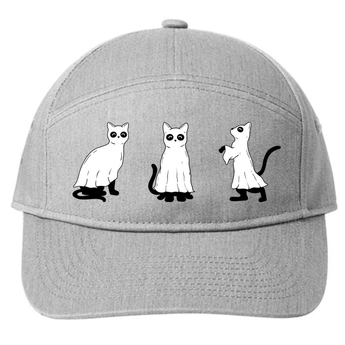 Ghost Cats Funny Halloween 7-Panel Snapback Hat