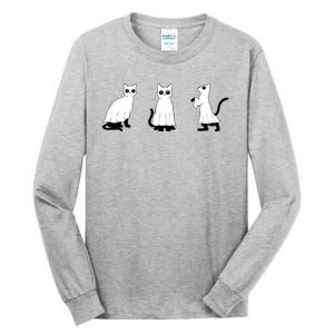 Ghost Cats Funny Halloween Tall Long Sleeve T-Shirt