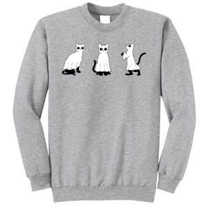 Ghost Cats Funny Halloween Tall Sweatshirt