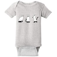 Ghost Cats Funny Halloween Baby Bodysuit