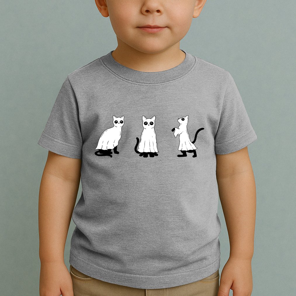 Ghost Cats Funny Halloween Toddler T-Shirt