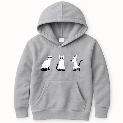 Ghost Cats Funny Halloween Kids Hoodie