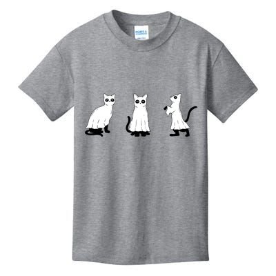 Ghost Cats Funny Halloween Kids T-Shirt