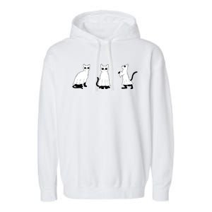 Ghost Cats Funny Halloween Garment-Dyed Fleece Hoodie