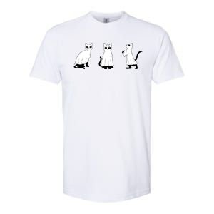 Ghost Cats Funny Halloween Softstyle CVC T-Shirt