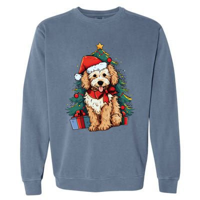 Goldendoodle Christmas Funny Dog Xmas Gift Garment-Dyed Sweatshirt