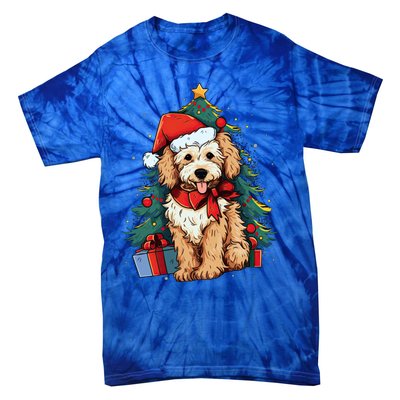 Goldendoodle Christmas Funny Dog Xmas Gift Tie-Dye T-Shirt