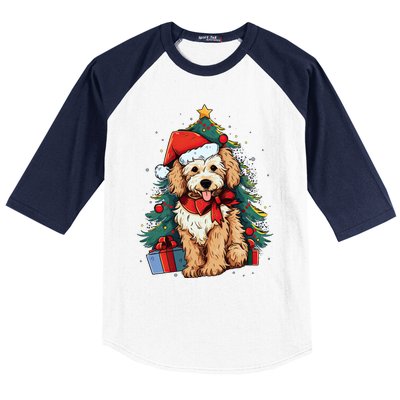 Goldendoodle Christmas Funny Dog Xmas Gift Baseball Sleeve Shirt