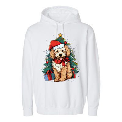 Goldendoodle Christmas Funny Dog Xmas Gift Garment-Dyed Fleece Hoodie