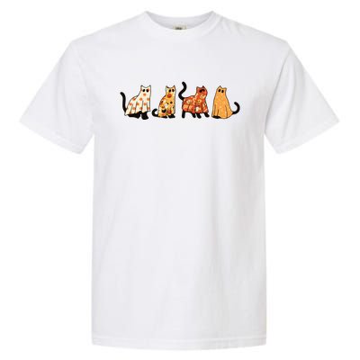 Ghost Cats Funny Halloween Cat Garment-Dyed Heavyweight T-Shirt