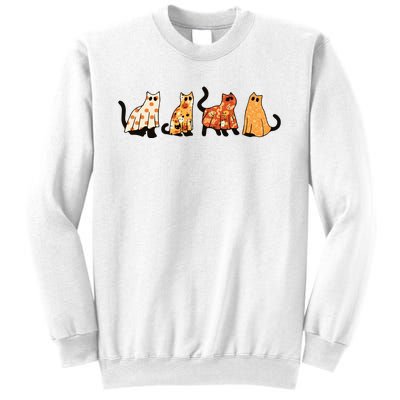 Ghost Cats Funny Halloween Cat Sweatshirt