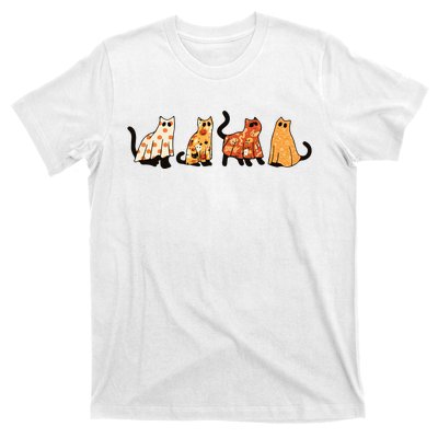 Ghost Cats Funny Halloween Cat T-Shirt