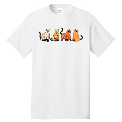 Ghost Cats Funny Halloween Cat Tall T-Shirt