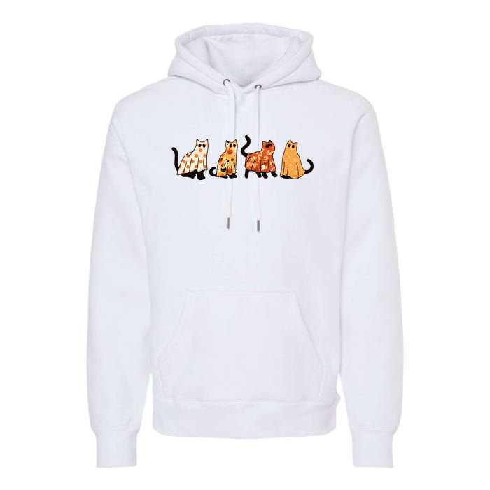 Ghost Cats Funny Halloween Cat Premium Hoodie