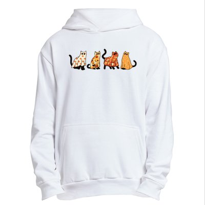 Ghost Cats Funny Halloween Cat Urban Pullover Hoodie