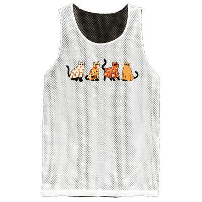 Ghost Cats Funny Halloween Cat Mesh Reversible Basketball Jersey Tank