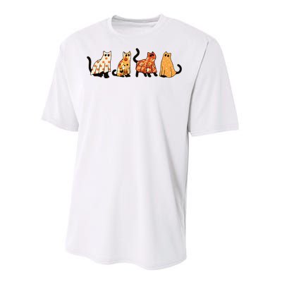 Ghost Cats Funny Halloween Cat Performance Sprint T-Shirt