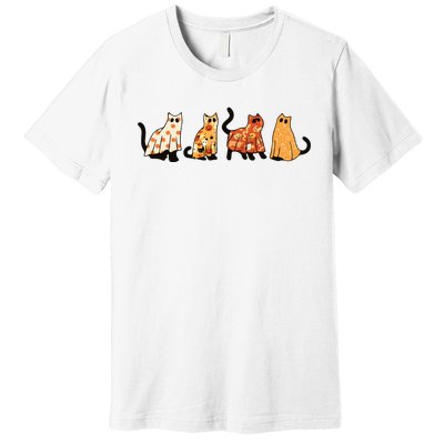 Ghost Cats Funny Halloween Cat Premium T-Shirt