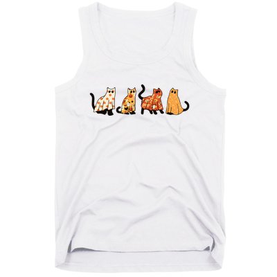 Ghost Cats Funny Halloween Cat Tank Top