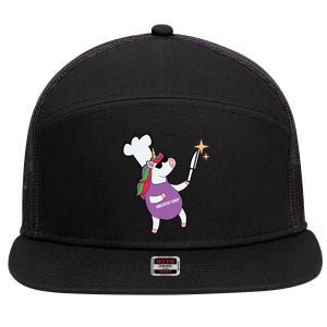 Greatest Chef Funny Unicorn Dabbing Dab Lover Gift 7 Panel Mesh Trucker Snapback Hat