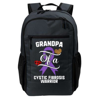 Grandpa Cystic Fibrosis Awareness Leopard Buffalo Plaid Gift Daily Commute Backpack