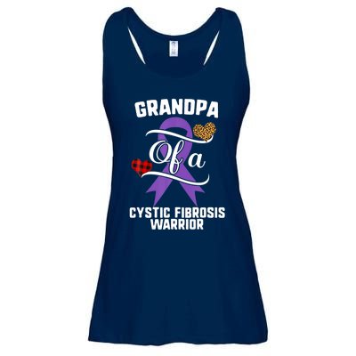 Grandpa Cystic Fibrosis Awareness Leopard Buffalo Plaid Gift Ladies Essential Flowy Tank