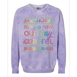 Gay Christmas Funny Lgbt Don We Now Our Gay Rainbow Gift Colorblast Crewneck Sweatshirt