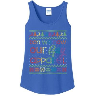 Gay Christmas Funny Lgbt Don We Now Our Gay Rainbow Gift Ladies Essential Tank