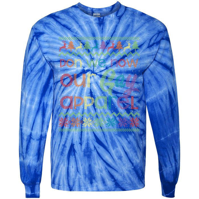 Gay Christmas Funny Lgbt Don We Now Our Gay Rainbow Gift Tie-Dye Long Sleeve Shirt