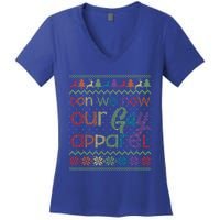 Gay Christmas Funny Lgbt Don We Now Our Gay Rainbow Gift Women's V-Neck T-Shirt