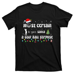 Golf Crewneck Funny Golfing Santa Surprise Golf T-Shirt