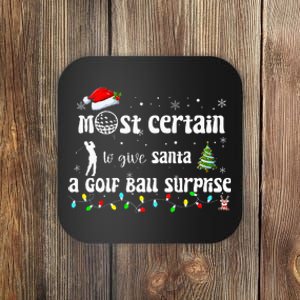 Golf Crewneck Funny Golfing Santa Surprise Golf Coaster