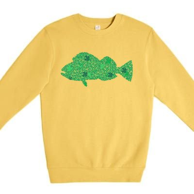 Green Clover Fish St Patrick's Day Love Fishing Great Gift Premium Crewneck Sweatshirt