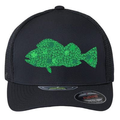 Green Clover Fish St Patrick's Day Love Fishing Great Gift Flexfit Unipanel Trucker Cap