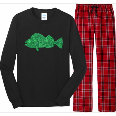 Green Clover Fish St Patrick's Day Love Fishing Great Gift Long Sleeve Pajama Set