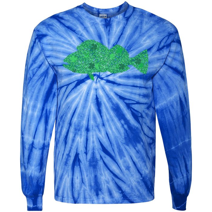 Green Clover Fish St Patrick's Day Love Fishing Great Gift Tie-Dye Long Sleeve Shirt