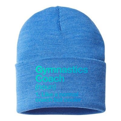 Gymnastics Coach Funny Sports Definition Trainer Instructor Cute Gift Sustainable Knit Beanie