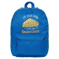 Grilled Cheese Funny Gift I'm Just Here For The Grilled Cheese Cool Gift 16 in Basic Backpack