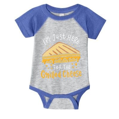 Grilled Cheese Funny Gift I'm Just Here For The Grilled Cheese Cool Gift Infant Baby Jersey Bodysuit