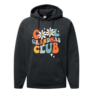 Groovy Cool Grandmas Club Funny Smile Mothers Day Performance Fleece Hoodie