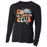 Groovy Cool Grandmas Club Funny Smile Mothers Day Cooling Performance Long Sleeve Crew