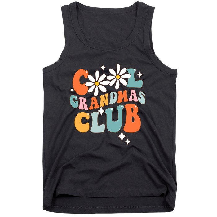 Groovy Cool Grandmas Club Funny Smile Mothers Day Tank Top