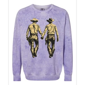 Gay Cowboy Gay Western Lgbtqia Gay Rodeo Colorblast Crewneck Sweatshirt