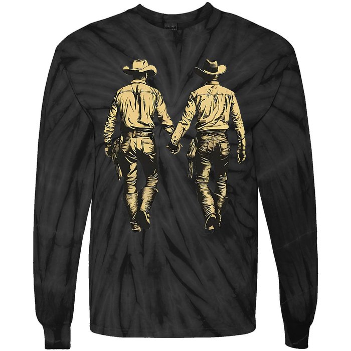 Gay Cowboy Gay Western Lgbtqia Gay Rodeo Tie-Dye Long Sleeve Shirt