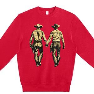 Gay Cowboy Gay Western Lgbtqia Gay Rodeo Premium Crewneck Sweatshirt